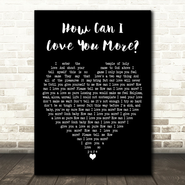 M People How Can I Love You More Black Heart Decorative Wall Art Gift Song Lyric Print