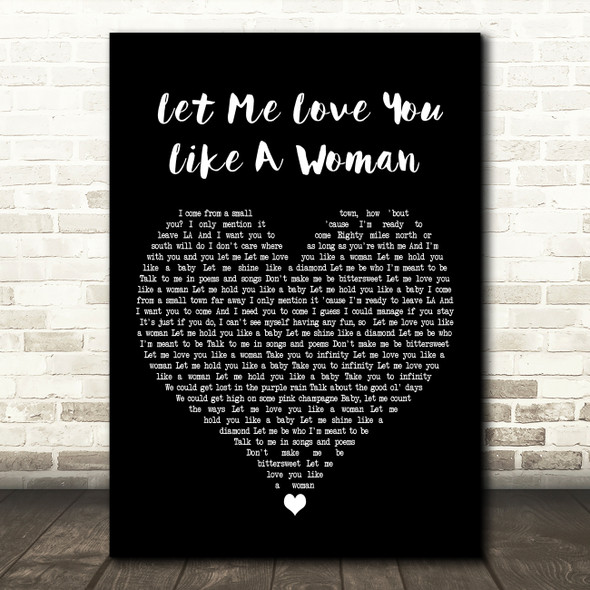 Lana Del Rey Let Me Love You Like A Woman Black Heart Decorative Gift Song Lyric Print