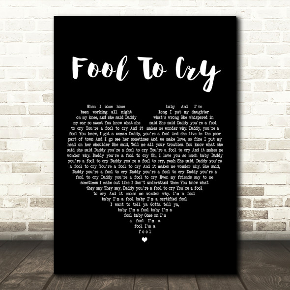 The Rolling Stones Fool To Cry Black Heart Decorative Wall Art Gift Song Lyric Print