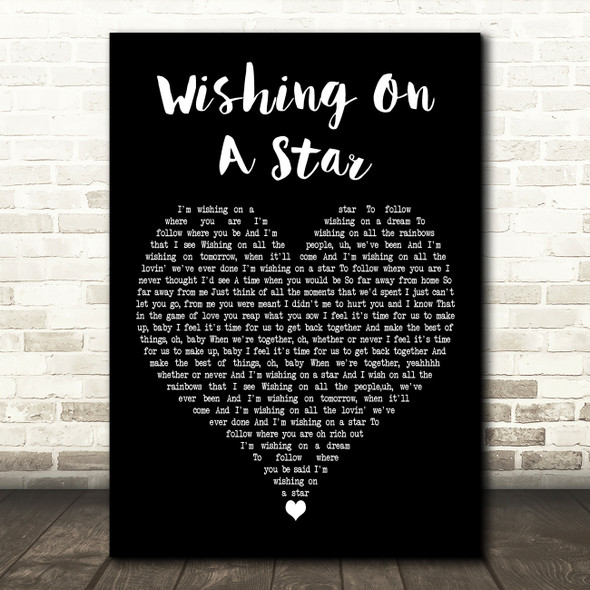 Paul Weller Wishing On A Star Black Heart Decorative Wall Art Gift Song Lyric Print