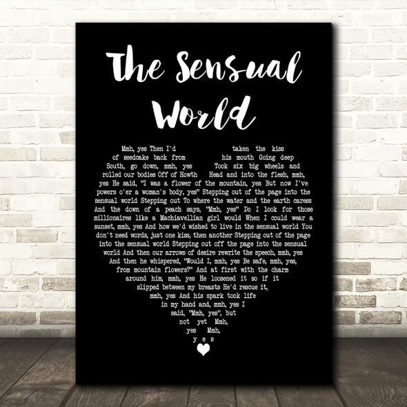 Kate Bush The Sensual World Black Heart Decorative Wall Art Gift Song Lyric Print
