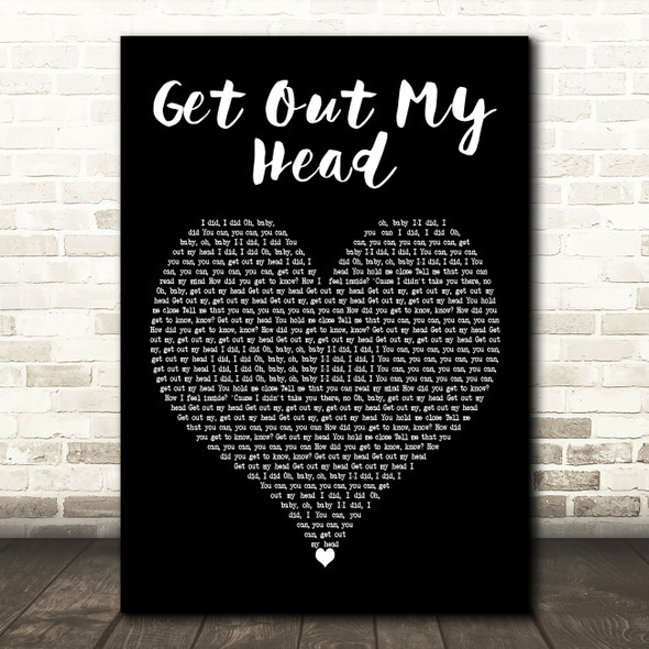 Shane Codd Get Out My Head Black Heart Decorative Wall Art Gift Song Lyric Print