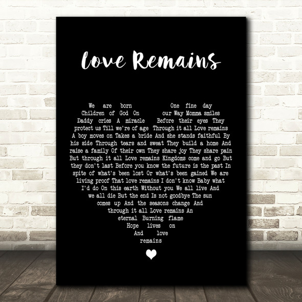 Hillary Scott Love Remains Black Heart Decorative Wall Art Gift Song Lyric Print