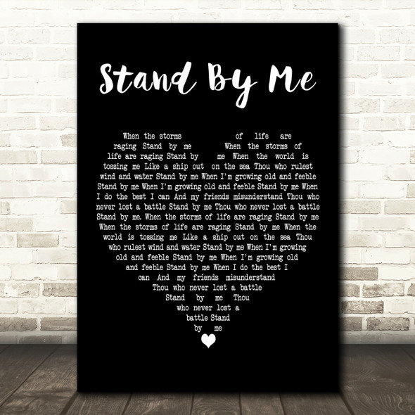 Elvis Presley Stand By Me Black Heart Decorative Wall Art Gift Song Lyric Print