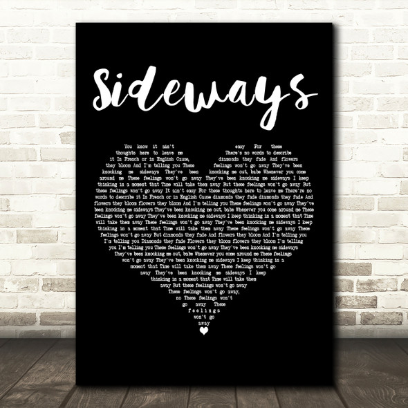 Citizen Cope Sideways Black Heart Decorative Wall Art Gift Song Lyric Print