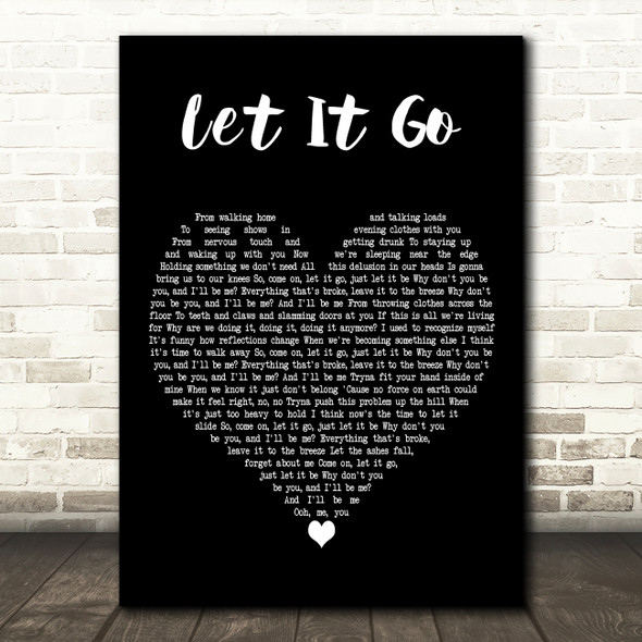 James Bay Let It Go Black Heart Decorative Wall Art Gift Song Lyric Print