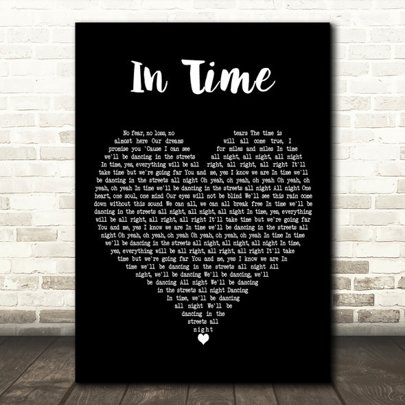 Robbie Robb In Time Black Heart Decorative Wall Art Gift Song Lyric Print