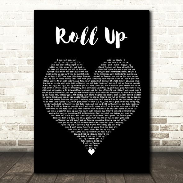 Wiz Khalifa Roll Up Black Heart Decorative Wall Art Gift Song Lyric Print