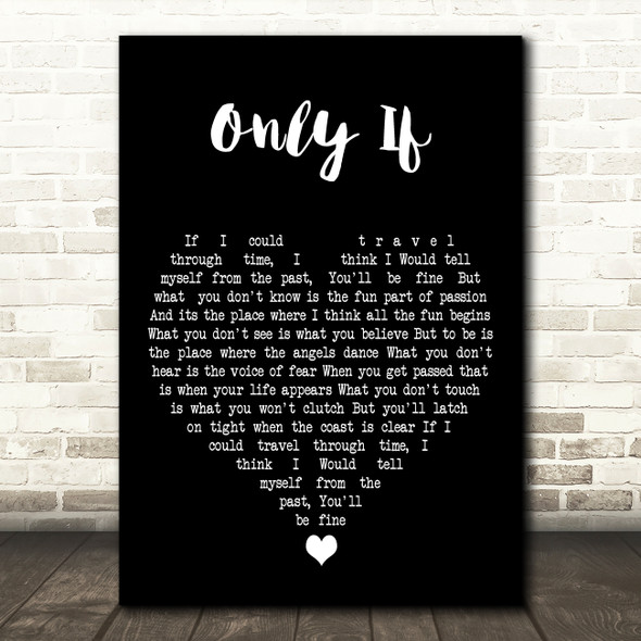 Steve Lacy Only If Black Heart Decorative Wall Art Gift Song Lyric Print