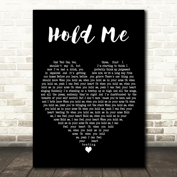 Tom Odell Hold Me Black Heart Decorative Wall Art Gift Song Lyric Print