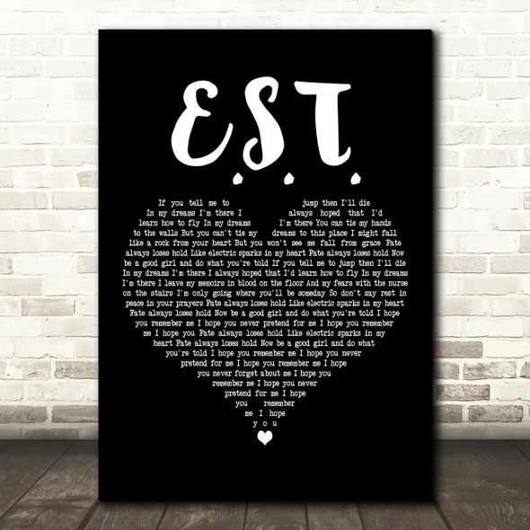 White Lies E.S.T. Black Heart Decorative Wall Art Gift Song Lyric Print