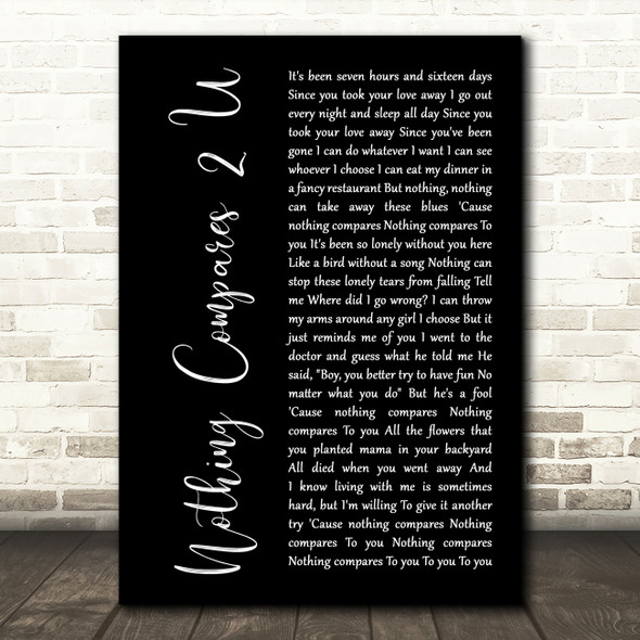 Chris Cornell Nothing Compares 2 U Black Script Decorative Wall Art Gift Song Lyric Print