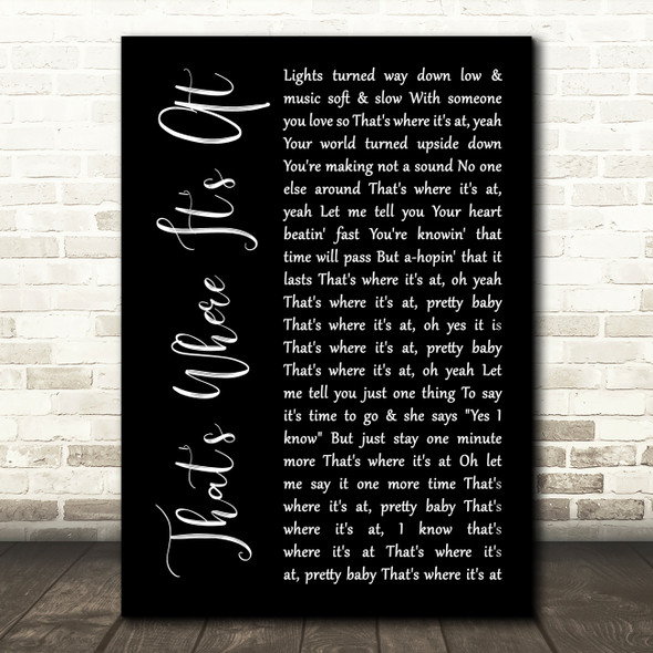 Sam Cooke That's Where It's At Black Script Decorative Wall Art Gift Song Lyric Print