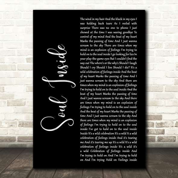 Soft Cell Soul Inside Black Script Decorative Wall Art Gift Song Lyric Print