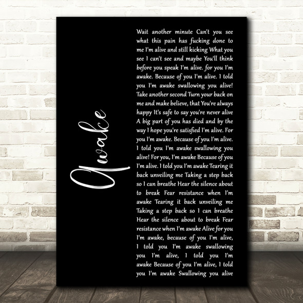 Godsmack Awake Black Script Decorative Wall Art Gift Song Lyric Print