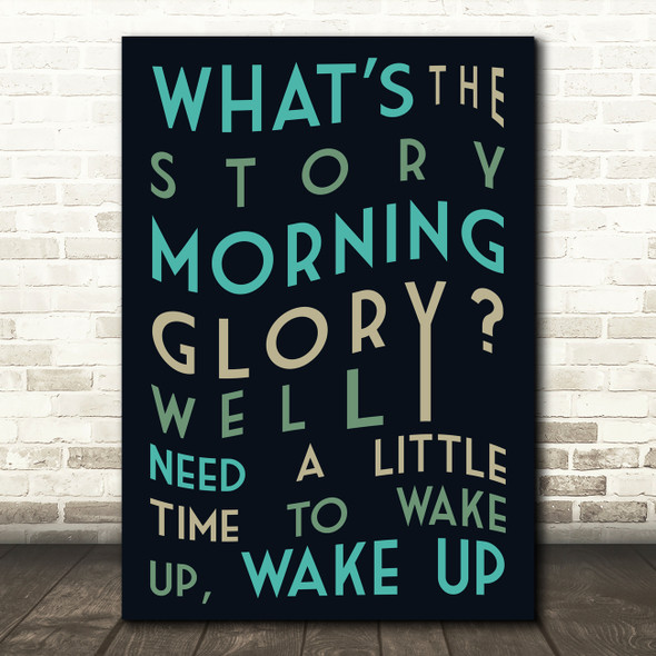 Oasis Morning Glory Abstract Typography Music Song Lyric Wall Art Print