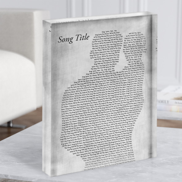 Father & Baby Grey Any Song Lyric Acrylic Block