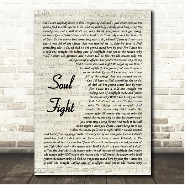 The Revivalist Soul Fight Vintage Script Song Lyric Print
