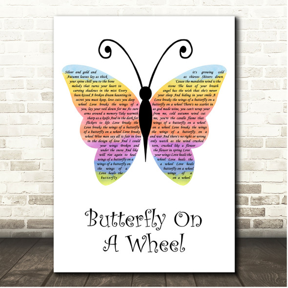 The Mission Butterfly On A Wheel Rainbow Butterfly Song Lyric Print