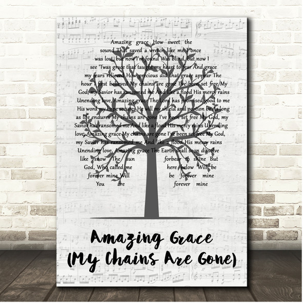 Chris Tomlin Amazing Grace (My Chains Are Gone) Music Script Tree Song Lyric Print