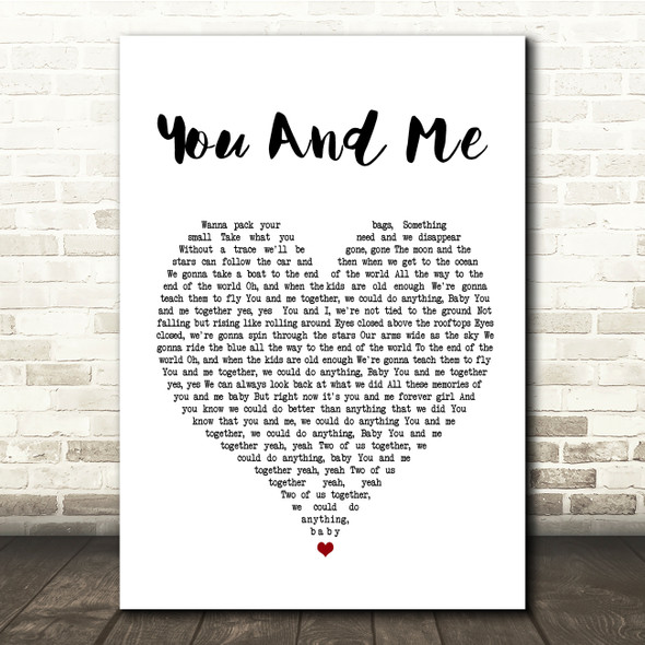 Dave Matthews Band You And Me White Heart Song Lyric Quote Print
