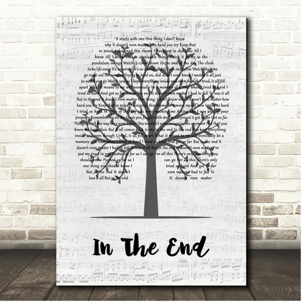 Linkin Park In The End Music Script Tree Song Lyric Print