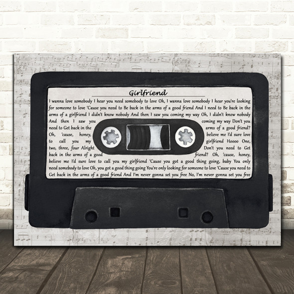 Matthew Sweet Girlfriend Music Script Cassette Tape Song Lyric Print
