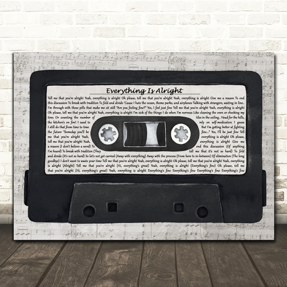 Motion City Soundtrack Everything Is Alright Music Script Cassette Tape Song Lyric Print