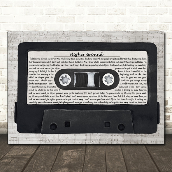 Thunder Higher Ground Music Script Cassette Tape Song Lyric Print