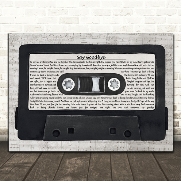 Dave Matthews Band Say Goodbye Music Script Cassette Tape Song Lyric Print