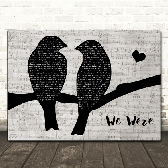 Keith Urban We Were Music Script Lovebirds Song Lyric Print