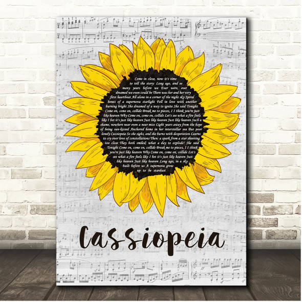 Sara Bareilles Cassiopeia Script Sunflower Song Lyric Print