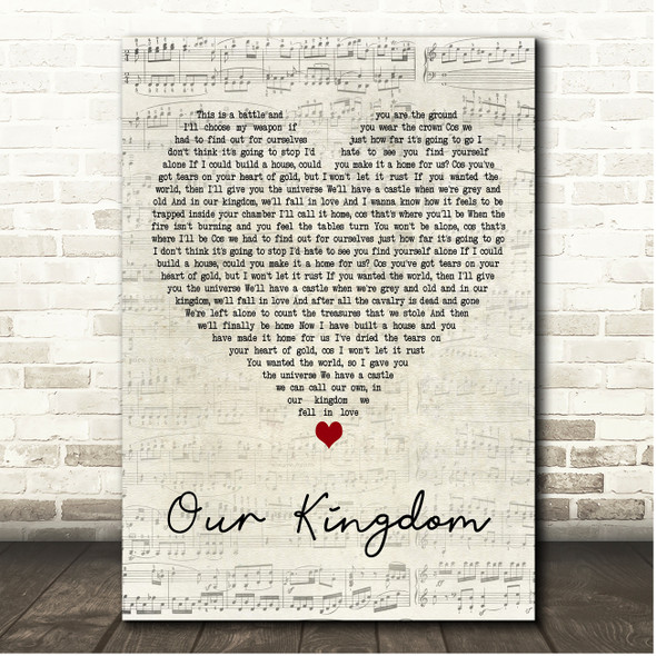 Led By Lanterns Our Kingdom Script Heart Song Lyric Print