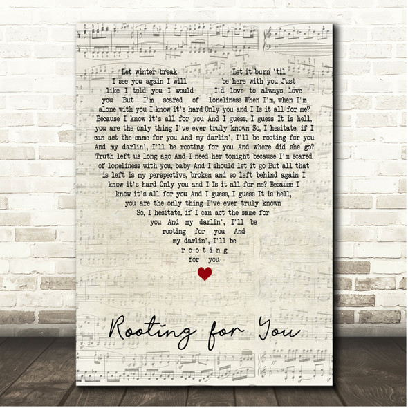 London Grammar Rooting for You Script Heart Song Lyric Print