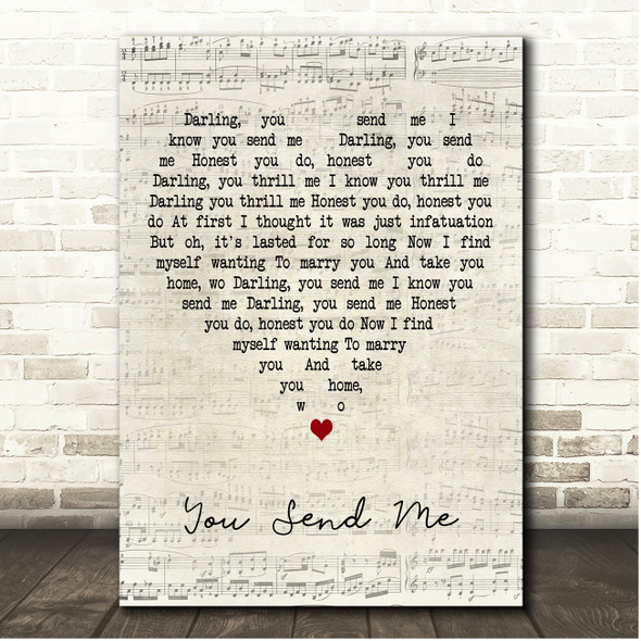 Michael Bolton You Send Me Script Heart Song Lyric Print