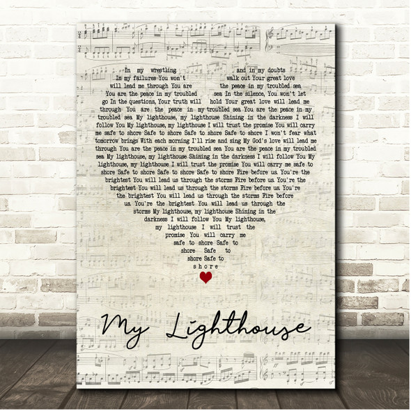 Rend Co. Kids My Lighthouse Script Heart Song Lyric Print