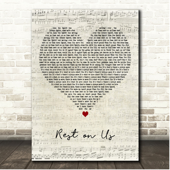 Brandon Lake Rest on Us Script Heart Song Lyric Print