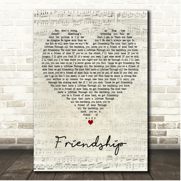 Chris Stapleton Friendship Script Heart Song Lyric Print