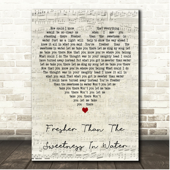 Honeybus Fresher Than The Sweetness In Water Script Heart Song Lyric Print