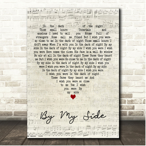 INXS By My Side Script Heart Song Lyric Print