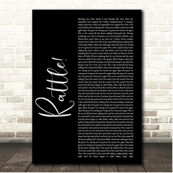 Elevation Worship RATTLE! Black Script Song Lyric Print