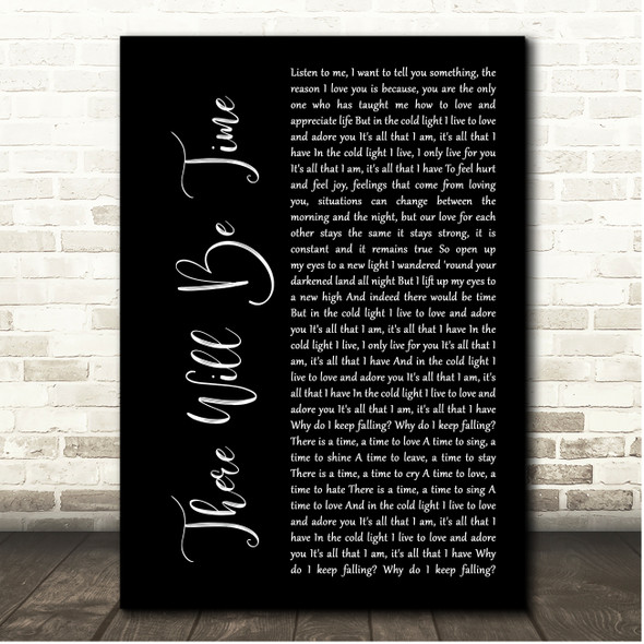 Mumford & Sons There Will Be Time Black Script Song Lyric Print