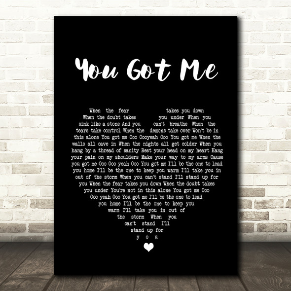 Gavin DeGraw You Got Me Black Heart Song Lyric Quote Print