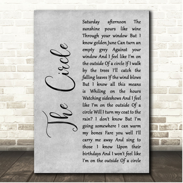 Ocean Colour Scene The Circle Grey Rustic Script Song Lyric Print