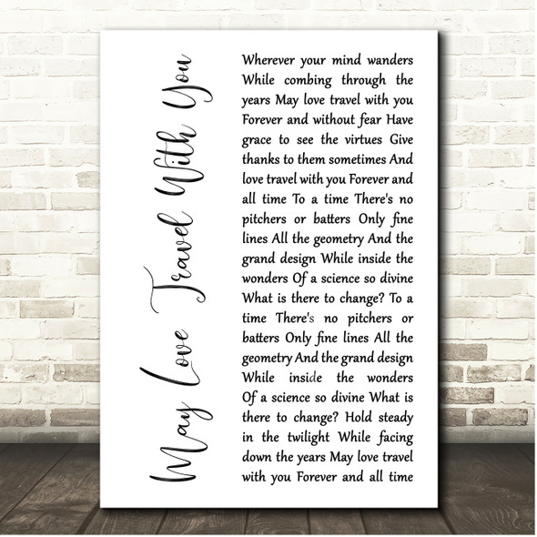 Paul Weller May Love Travel With You White Script Song Lyric Print