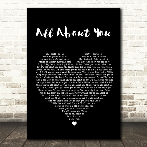 Hilary Duff All About You Black Heart Song Lyric Quote Print