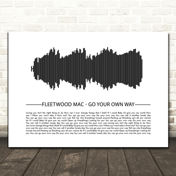 Fleetwood Mac Go Your Own Way Sound Wave Minimal Song Lyric Print