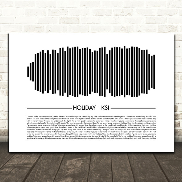 KSI Holiday Sound Wave Minimal Song Lyric Print