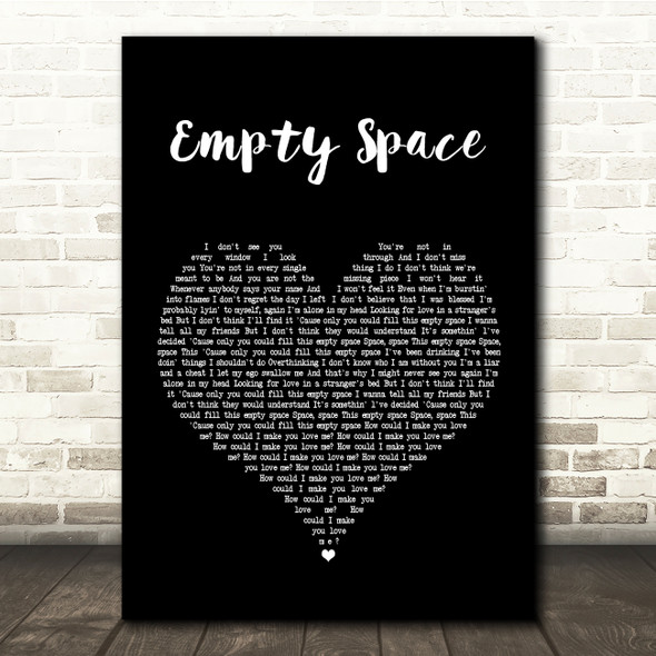 James Arthur Empty Space Black Heart Song Lyric Quote Print