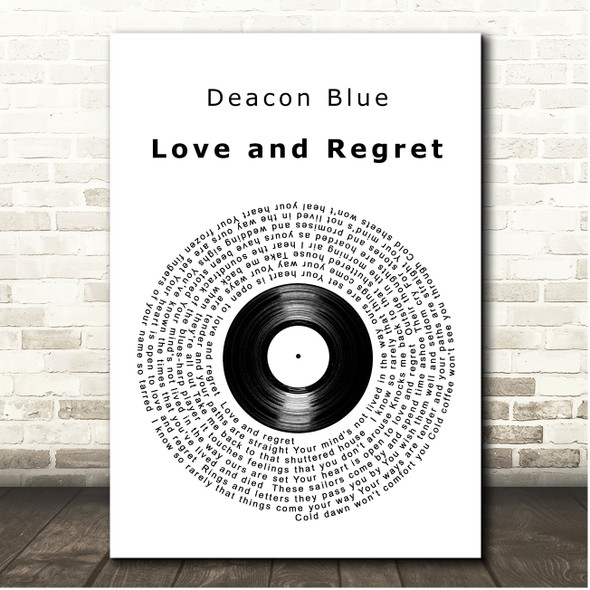 Deacon Blue Love And Regret Vinyl Record Song Lyric Print